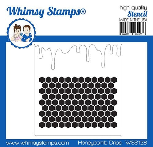 Simon Says Stamp! Whimsy Stamps HONEYCOMB DRIPS Stencil WSS128
