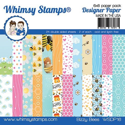 Simon Says Stamp! Whimsy Stamps BIZZY BEE 6 x 6 Paper Pads WSDP16