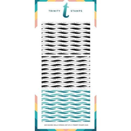 Simon Says Stamp! Trinity Stamps WAVING HELLO 6 x 9 Stencil Set Of 2 tss019*