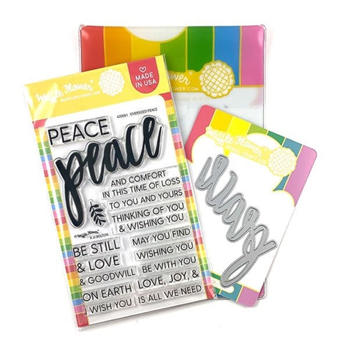 Simon Says Stamp! Waffle Flower OVERSIZED PEACE Clear Stamp and Die Combo 420063