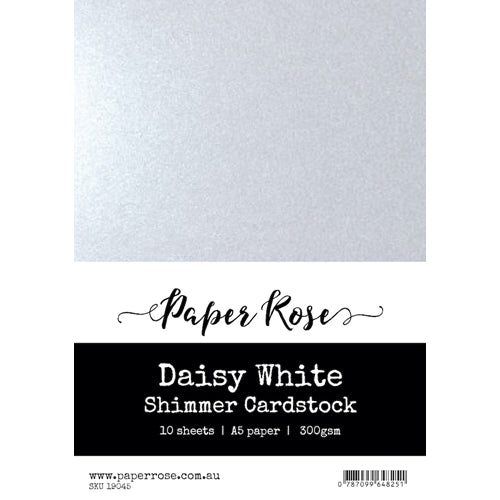 Paper Rose Daisy White Shimmer Cardstock A5 19045