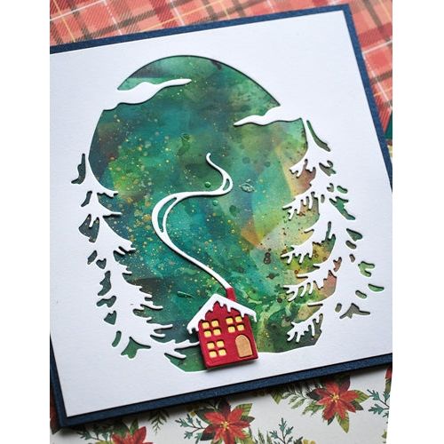 Simon Says Stamp! Memory Box EVERGREEN SKY COLLAGE Craft Die 94500