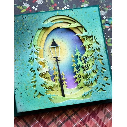 Simon Says Stamp! Memory Box EVERGREEN SKY COLLAGE Craft Die 94500
