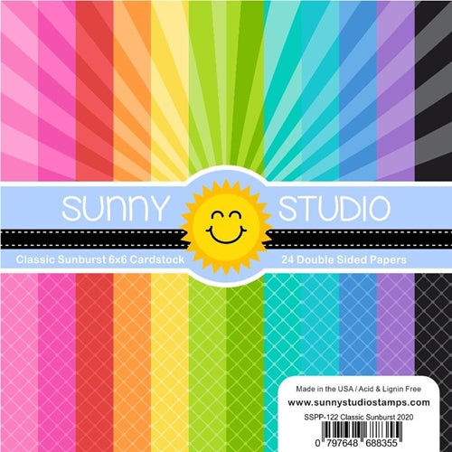 Simon Says Stamp! Sunny Studio CLASSIC SUNBURST Paper Pad SSPP-122
