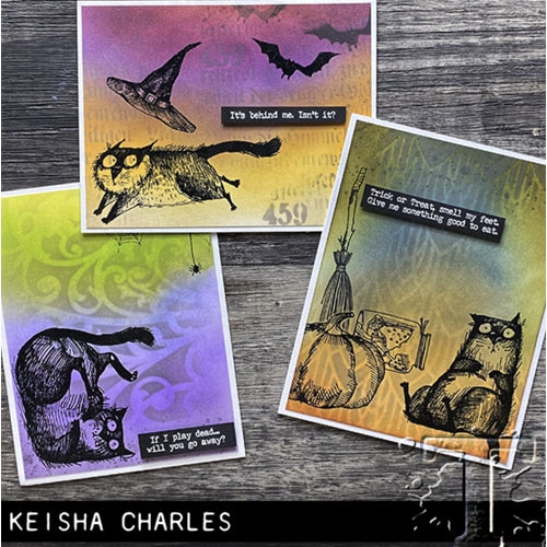 Simon Says Stamp! Tim Holtz Cling Rubber Stamps SNARKY CAT HALLOWEEN CMS407