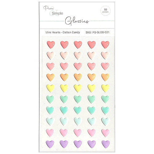 Simon Says Stamp! Julie Hickey Designs MINI HEARTS COTTON CANDY Glossies PSGLOS001