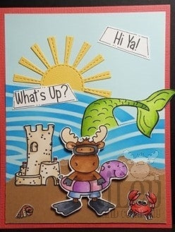 Simon Says Stamp! Riley and Company Funny Bones HI YA WHATS UP Cling Rubber Stamp RWD-841