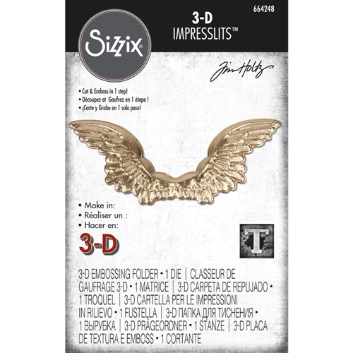 Simon Says Stamp! Tim Holtz Sizzix WINGED 3D Impresslits Cut and Emboss Folder 664248