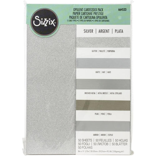 Simon Says Stamp! Sizzix SILVER Surfacez Opulent Cardstock 664533