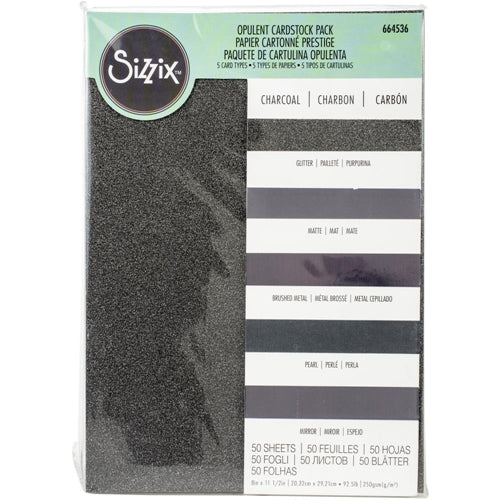 Simon Says Stamp! Sizzix CHARCOAL Surfacez Opulent Cardstock 664536