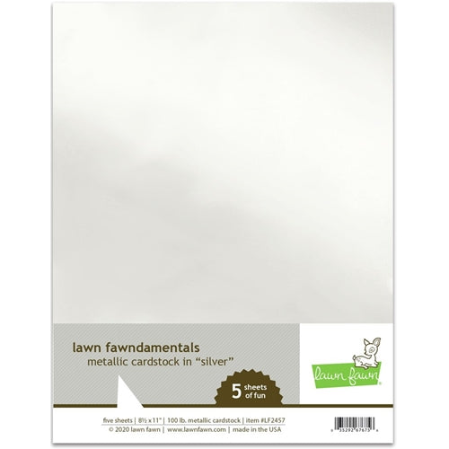 Simon Says Stamp! Lawn Fawn SILVER Metallic Cardstock lf2457
