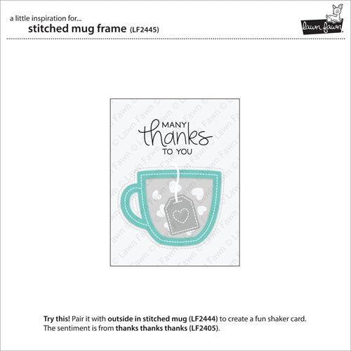 Simon Says Stamp! Lawn Fawn STITCHED MUG FRAME Die Cuts lf2445