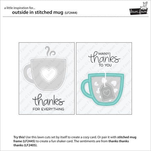 Simon Says Stamp! Lawn Fawn OUTSIDE IN STITCHED MUG Die Cuts lf2444