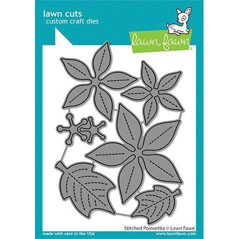 Simon Says Stamp! Lawn Fawn STITCHED POINSETTIA Die Cuts lf2441