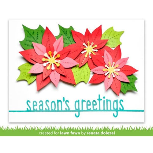 Simon Says Stamp! Lawn Fawn STITCHED POINSETTIA Die Cuts lf2441