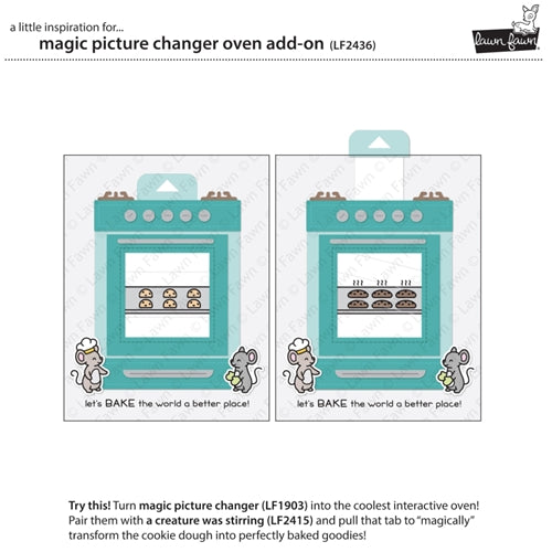 Simon Says Stamp! Lawn Fawn MAGIC PICTURE CHANGER OVEN ADD-ON Die Cuts lf2436