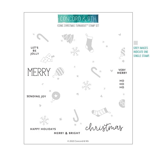 Simon Says Stamp! Concord & 9th ICONIC CHRISTMAS TURNABOUT Clear Stamp Set 10952
