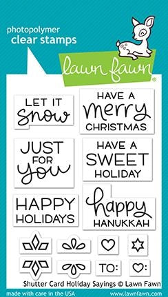 Simon Says Stamp! Lawn Fawn SHUTTER CARD HOLIDAY SAYINGS Clear Stamps lf2430