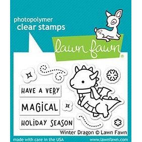 Simon Says Stamp! Lawn Fawn WINTER DRAGON Clear Stamps lf2425