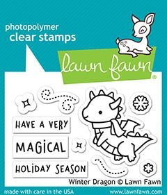 Simon Says Stamp! Lawn Fawn WINTER DRAGON Clear Stamps lf2425