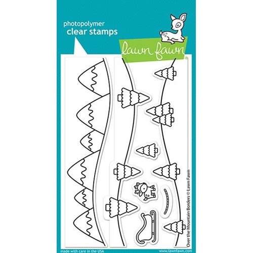 Simon Says Stamp! Lawn Fawn OVER THE MOUNTAIN BORDERS Clear Stamps lf2419