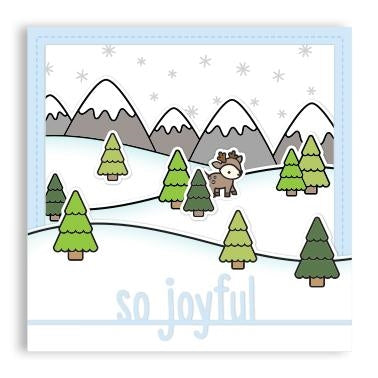 Simon Says Stamp! Lawn Fawn OVER THE MOUNTAIN BORDERS Clear Stamps lf2419