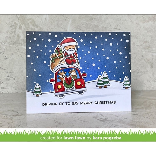 Simon Says Stamp! Lawn Fawn SET CAR CRITTERS CHRISTMAS ADD-ON Clear Stamps and Dies lfcccao