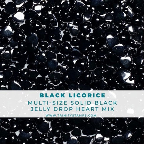 Simon Says Stamp! Trinity Stamps BLACK LICORICE JELLY DROP HEART MIX Embellishment Box esb153