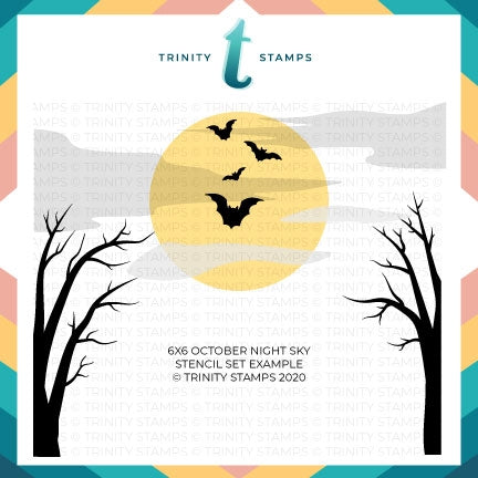 Simon Says Stamp! Trinity Stamps OCTOBER NIGHT SKY Stencil Set of 2 tss023