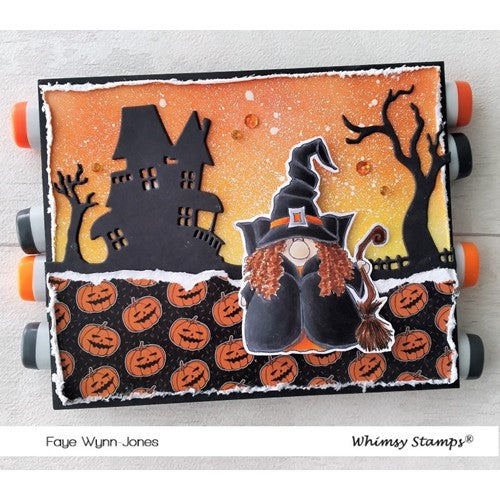 Simon Says Stamp! Whimsy Stamps GNOME WITCH Cling Stamp C1363