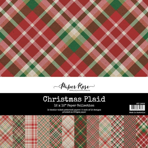 Simon Says Stamp! Paper Rose CHRISTMAS PLAID 12x12 Paper Pack 19958
