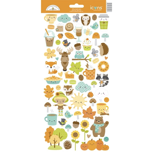 Simon Says Stamp! Doodlebug PUMPKIN SPICE ICONS Cardstock Stickers 6991