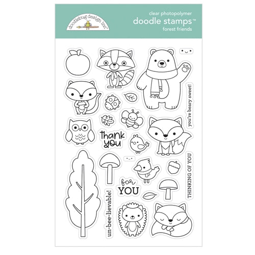 Simon Says Stamp! Doodlebug FOREST FRIENDS Doodle Clear Stamps 6972