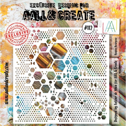 Simon Says Stamp! AALL & Create HEAPZA HEXAGONZ 6x6 Stencil aal10112