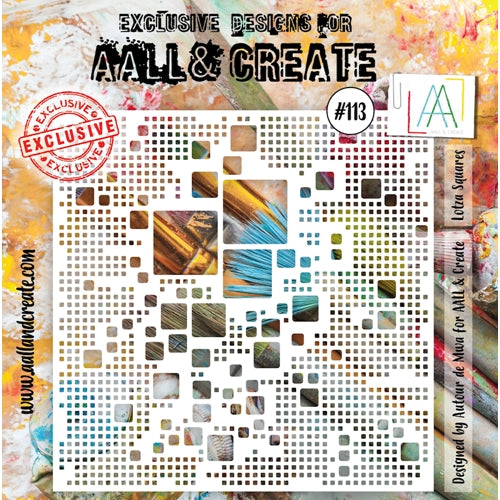 Simon Says Stamp! AALL & Create LOTZA SQUARES 6x6 Stencil aal10113