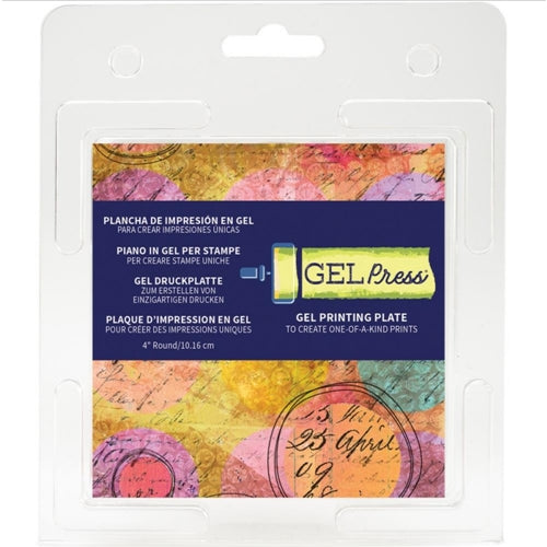 Simon Says Stamp! Gel Press 4 x 4 ROUND REUSABLE GEL PRINTING PLATE 108064