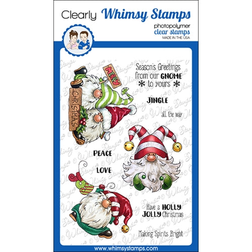 Simon Says Stamp! Whimsy Stamps GNOME FOR CHRISTMAS Clear Stamps C1365