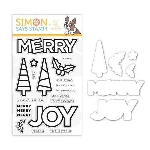 Simon Says Stamp! CZ Design Stamps and Dies CHUNKY CHRISTMAS set354cc