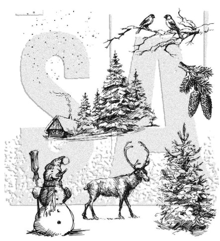 Simon Says Stamp! Tim Holtz Cling Rubber Stamps WINTERSCAPE CMS428