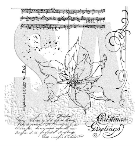 Simon Says Stamp! Tim Holtz Cling Rubber Stamps THE POINSETTIA CMS426
