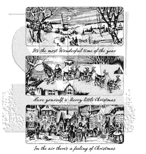 Simon Says Stamp! Tim Holtz Cling Rubber Stamps HOLIDAY SCENES CMS425