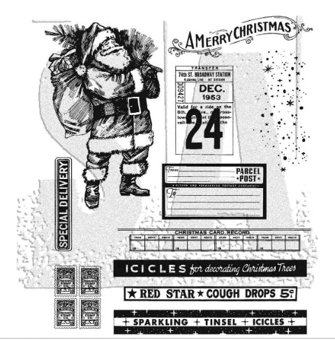 Simon Says Stamp! Tim Holtz Cling Rubber Stamps VINTAGE HOLIDAYS CMS423