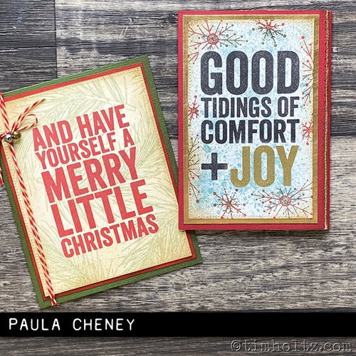 Simon Says Stamp! Tim Holtz Cling Rubber Stamps BOLD TIDINGS 4 CMS421