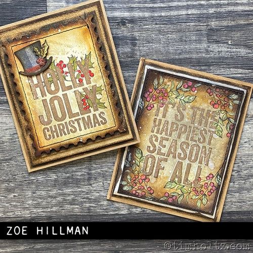 Simon Says Stamp! Tim Holtz Cling Rubber Stamps BOLD TIDINGS 3 CMS420