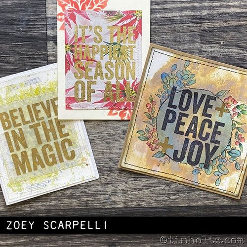 Simon Says Stamp! Tim Holtz Cling Rubber Stamps BOLD TIDINGS 3 CMS420