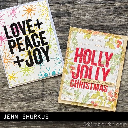 Simon Says Stamp! Tim Holtz Cling Rubber Stamps BOLD TIDINGS 1 CMS418