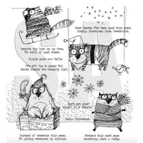 Simon Says Stamp! Tim Holtz Cling Rubber Stamps SNARKY CAT CHRISTMAS CMS416