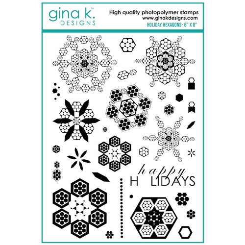 Simon Says Stamp! Gina K Designs HOLIDAY HEXAGONS Clear Stamps 7092*