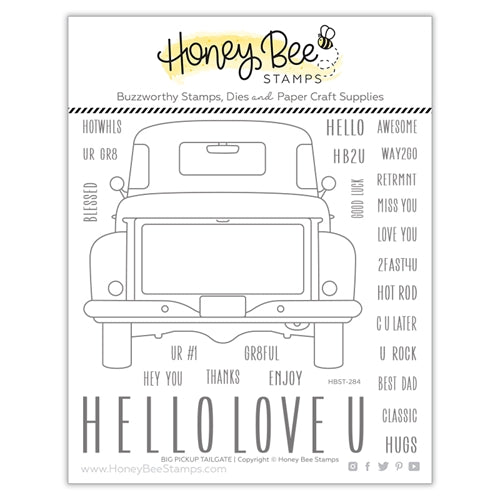 Simon Says Stamp! Honey Bee BIG PICKUP TAILGATE Clear Stamp Set hbst284