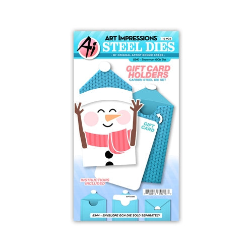 Simon Says Stamp! Art Impressions SNOWMAN GIFT CARD HOLDER Die Set 5340